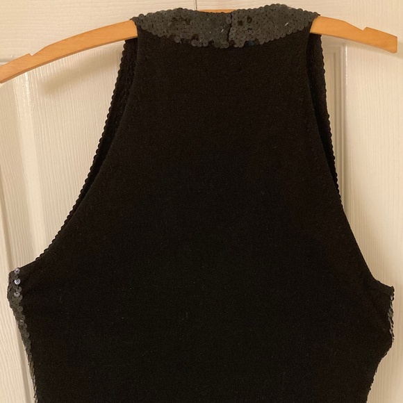 INC International Concepts Dressy Sequined Top - Black - M - NWOT - Picture 2 of 6